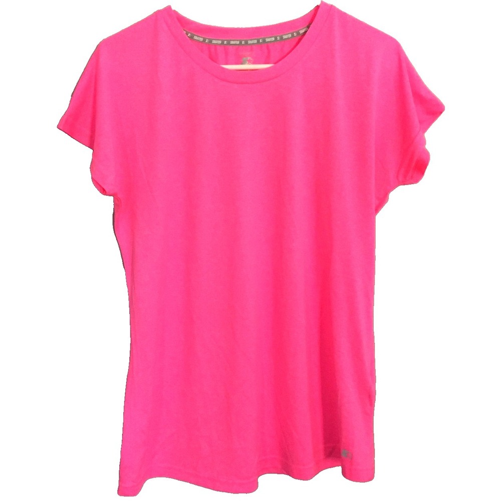 Starter Shirt Womens Large Neon Pink Dri-Star Athletic Running Tee Top Workout